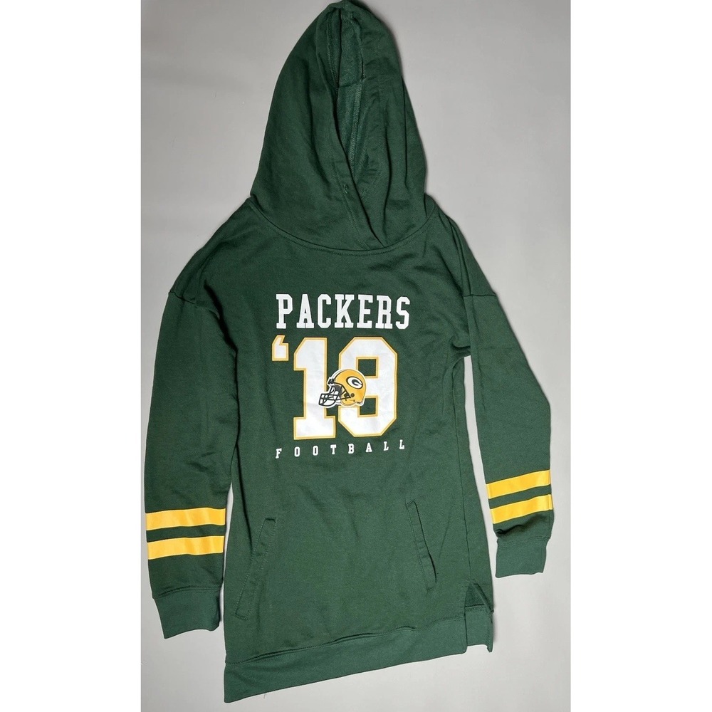 NFL Team Apparel Green Bay Packers NFL Football Green/Yellow Hoodie Size Small